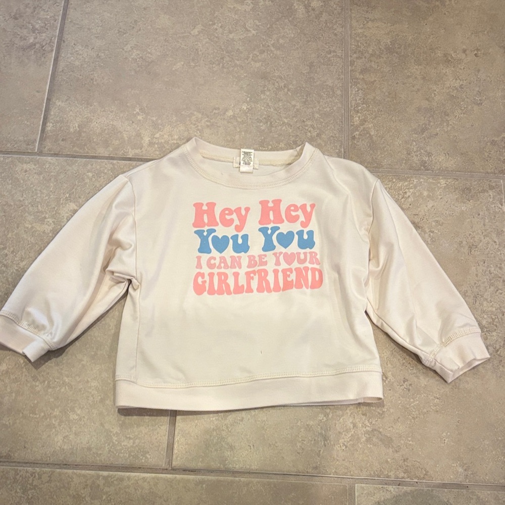 NWOT Kids Cream Shirt with Colorful Print